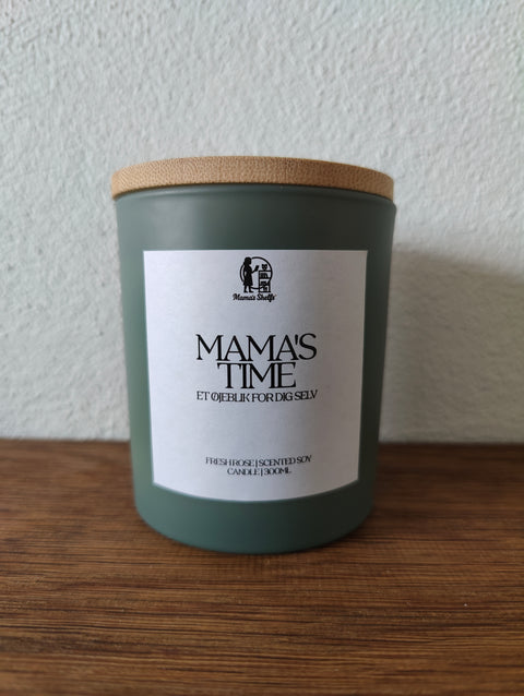 Mama's Time Fresh Rose duftlys i glas med sojavoks